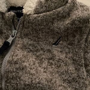 Baby Unisex Nautica Gray White hooded one piece